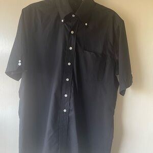 Modern action plain black Oxford shirt size XL